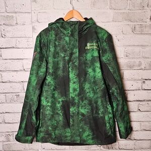 Broken Promises Devil Graphic Hooded Jacket Green Streetwear Size M